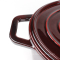 Cast Iron Wine red Burgundy Enamel Cooking Casserole oval dutch oven